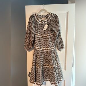 Tory Burch XS puffed sleeved dress NWT.